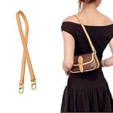 KIYOMIL Genuine Vachetta Leather Strap for Bag,Shoulder Purse Strap Replacement Fit for Félicie Pochette (BEESWAX-Width:0.43in&Length:25.6in,Double Buckles)