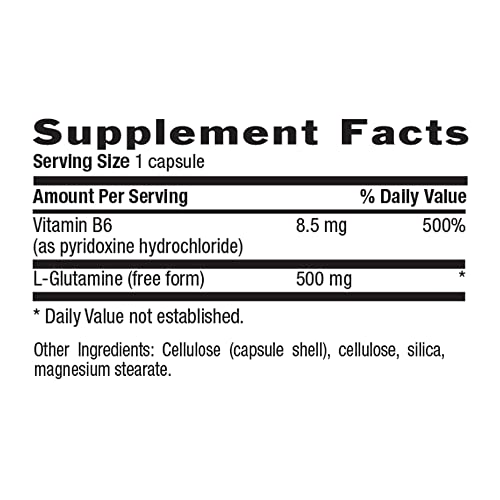 Country Life L-Glutamine Caps 500 Mg With Vitamin B6, 100 Vegan Capsules, 100 Vegan Capsules, Certified Gluten Free, Certified Vegan #TOP1