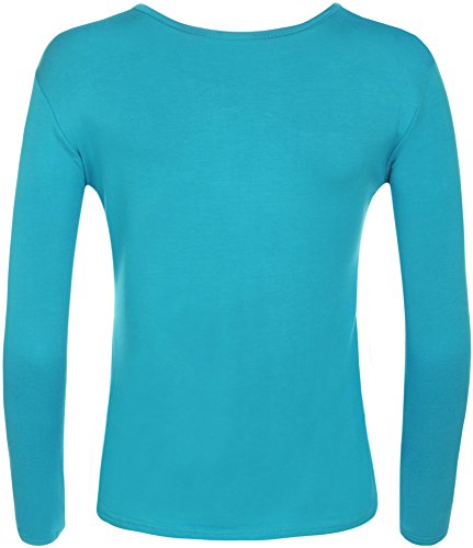 WearAll - Damen T-Shirt Langarm Top - Türkis - 40-42