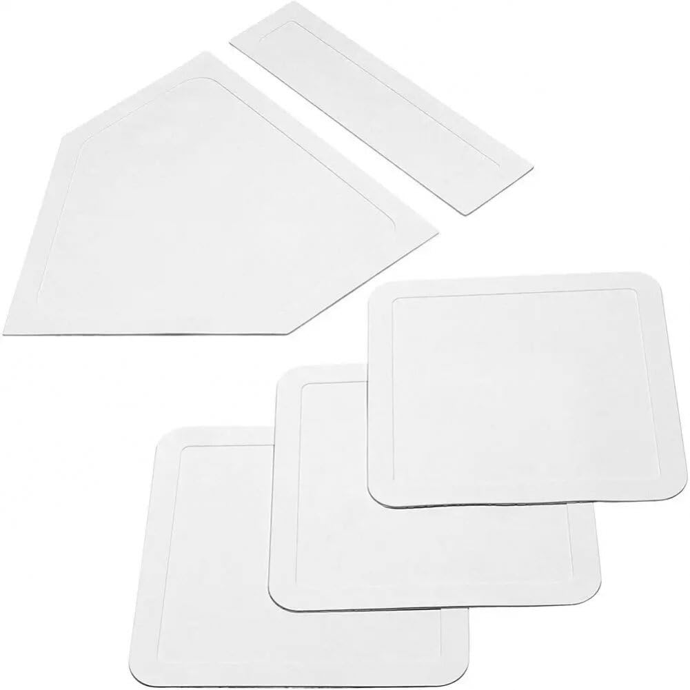 Lpitoy 5pcs Baseball & Softball Base Set Rubber Field Bases for Kids Adults Practice Throw Down Bases for Baseball, Softball
