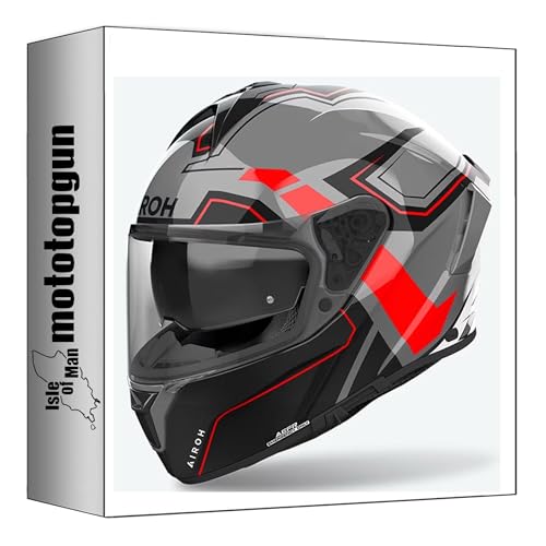 Casque intégral Airoh Spark 2 Dart rouge gloss XXL pour moto sportive