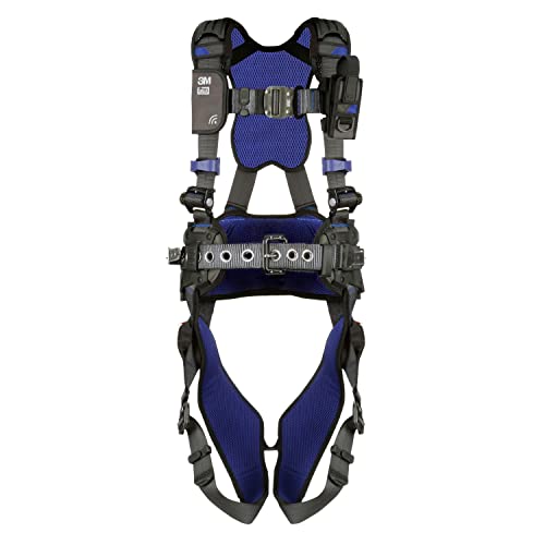 Image of 3M 1113197 DBI-SALA ExoFit X300 Comfort Mining Safety Harness Fall Protection, Lightweight Aluminum Back D-Ring, Auto-Locking Quick Connect Leg and Chest Buckle, Large
