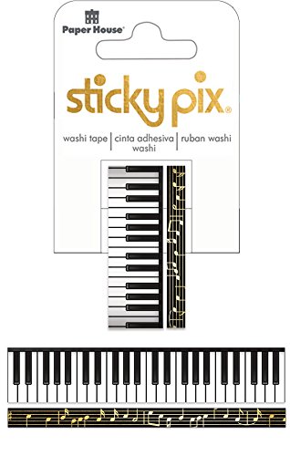Paper House ProductionsSticky Pix Piano Recital Set of 2 Foil Accent Washi Tape Rolls for Scrapbooking and Crafts