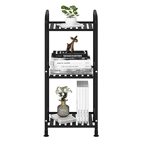 Jsb 3 Tier Narrow Bathroom Shelving Unit, Kitchen Storage Rack Organizer Metal Corner Shelf For Living Room Laundry Pantry (Matte Black, 3 Tier) #TOP5