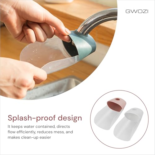 Image of Faucet Extender for Toddlers - Plastic Sink Extender for Toddlers - Sink Spout Toddler Sink Extender for Bathroom, Kitchen - Splash-Proof Toddler Faucet Extender for Hand Washing, 2 Pcs