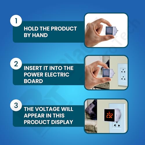 Image of Blackt Electrotech (BT71PL) Plugin Digital Voltmeter Panel Meter LCD AC Voltmeter Volt Tester Small Size (1), White