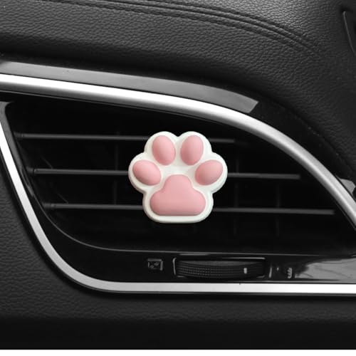 Image of Dog Paw Air Fresheners Car Diffuser Vent Clip, Car Decoration, Cute Interior Accessories for Women, Automotive Air Fresheners, Decorations (Pink, 1)