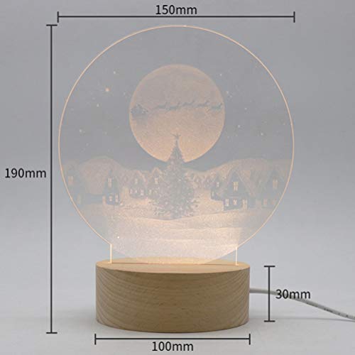 KESYOO Bola de Neve de Natal Base de Madeira Led Caixa de Luz Noturna para Meninas CrianÃ§as Anivers