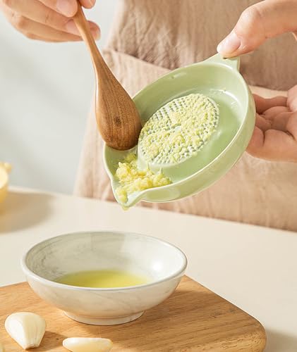 Image of Garlic Grater Plate, Efficient Kitchen Tool Ceramic Grater Plate, Ginger Grater Plate Suitable for Quickly Grind Garlic to Prepare Meals