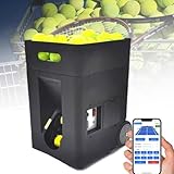Portable Tennis Ball Machine,Programmable Training Device with Remote Control, Adjustable Speed and Spin,Large Capacity,Battery Operated,Suitable for Beginners and Professionals