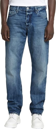G-STAR Raw - Mens Dakota Regular Straight Jeans, Color Faded Blue Marble, Size: 29W x 34L