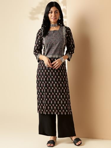 Image of Vbuyz Women's Floral Printed Straight Cotton Special wear Kurtas for Women | Cotton Kurtas for Women | A-Line Kurtas Kurtis | Designer Kurta | Kurtas for Women | Printed Kurtas