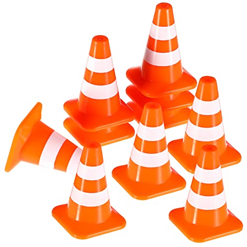 STOBOK 10Pcs Miniature Traffic Cone Toy Set 1/12 Scale Kids Road Signs Educational Construction Cones for Party Favors and Model Roadblocks - Image 3