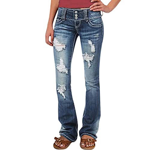 Jean évasé noir femme en coton extensible avec imprimé cœur délavé taille XXL