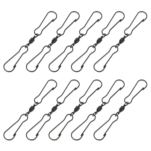 Levemolo 10 Pezzi Ganci Rotanti Doppia Clip in Acciaio Inossidabile per Appendere Campanelli Eolici e Cesti da Giardino Ganci Resistenti e Facili da Installare Girevoli per Decorazioni