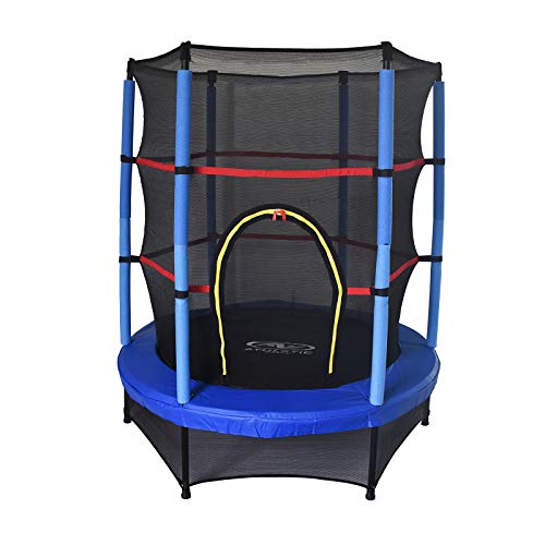 Trampoline enfants 140 cm OutdoorToys Happy Jump élastique avec filet pour sauter sans risque