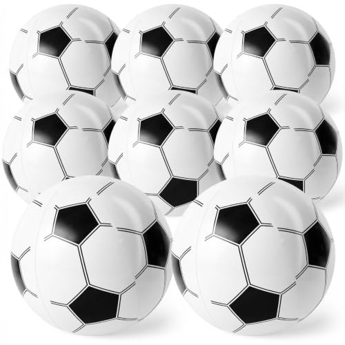 FUTUREPLUSX 8PCS Beach Balls, 12 Inches Inflatable Soccer Ball for Kids Summer Party Favors, Water Games, Hawaiian Tropical Theme Party Decorations - image 1