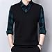Bollrllr Men Social Business Plaid Polo Shirts England Style Lapel Long Sleeve Male Loose Casual Tops 002 Black 3XL (85-93KG)
