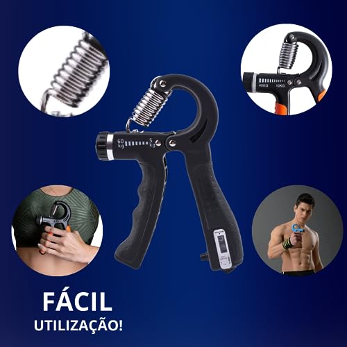 Hand Grip Exercitador de Mão e Fortalecedor de Dedos Ajustável para Resistência Exercitador Manual F