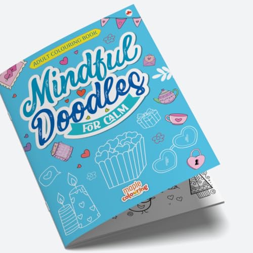 Image of Adult Colouring Book - Mindful Doodles for Calm - Colouring Activity Books for Adults - Creative Colouring Book to Reduce Stress