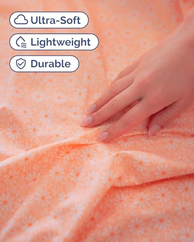 Image of Twin XL 3 Piece Floral Sheet Set - Breathable & Cooling - Blush Daisies