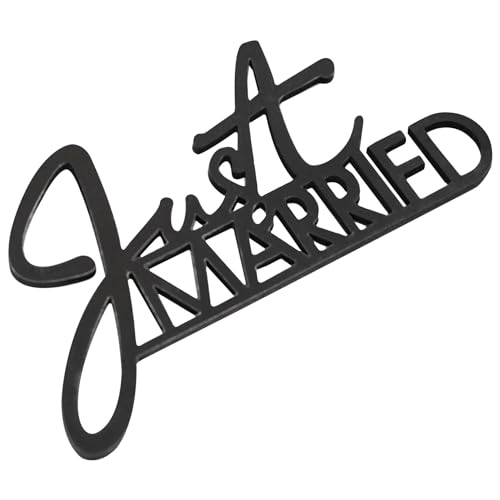 Ginger Ray Black Wooden Just Married Table Sign for Weddings