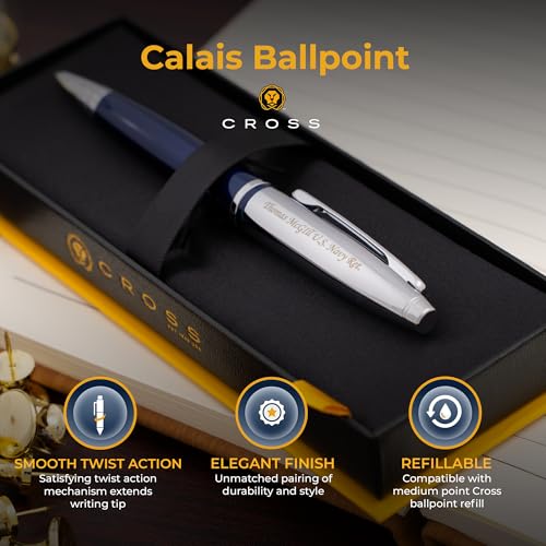 Engraved-Cross-Pen-Personalized-Cross-Calais-Ballpoint-Pen-in-Blue-Lacquer-with-Chrome-Cap-and-Smooth-Black-Ink-Custom-Graduation-or-Office-Gift