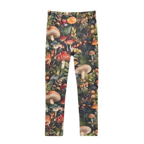 Forest Mushrooms Girls Leggings Soft Stretch Workout Yoga Dance Pants for Kids Casual Tights