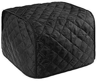 SMIN Pack of 1 Pcs Polyester Fabric Quilted Four Slice Toaster Appliance Dust-Proof Cover (Black)