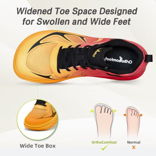 Men's Orthopedic Diabetic Wide Running Shoes: Comfortable Arch Support Plantar Fasciitis Sports Sneakers, Casual Orthotic Swollen Tennis Work Walking Shoes for Foot and Heel Pain Relief2