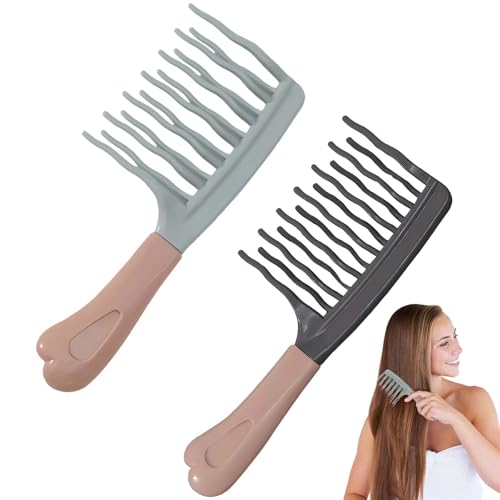 Xanthelle Peigne pour Boucles, Lot de 2 Peignes à Dents Larges pour Cheveux Bouclés, Peigne à Larges Dents & Peigne à Mèches, Peigne Démêlant pour Boucles Naturelles, Voyage Dames & Messieurs