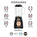 Haden Power Blender, 1.75 Liter Glass Jug, High Power 700W Motor, 5 Speed Settings, Pulse and Ice Crush Buttons, Stainless Steel, Black/Copper