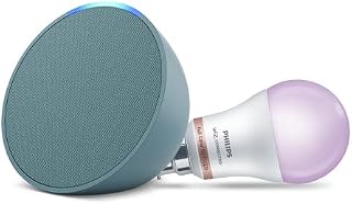 Echo Pop (Green) Smart Home combo with Philips 9W Smart Color Bulb Price In India