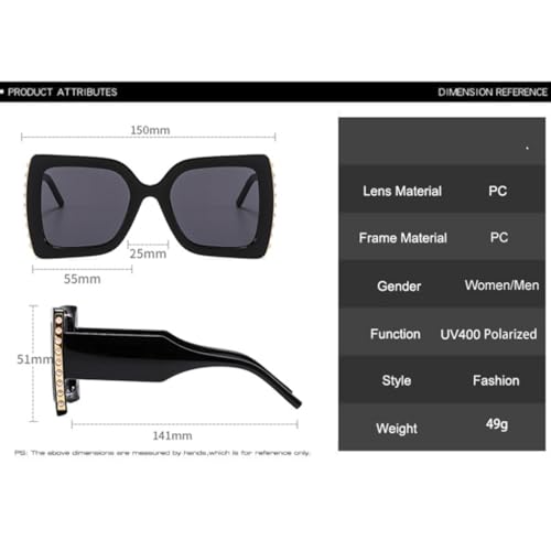 Lunettes de soleil contre les reflets UV400 grand format rétro chic - 2