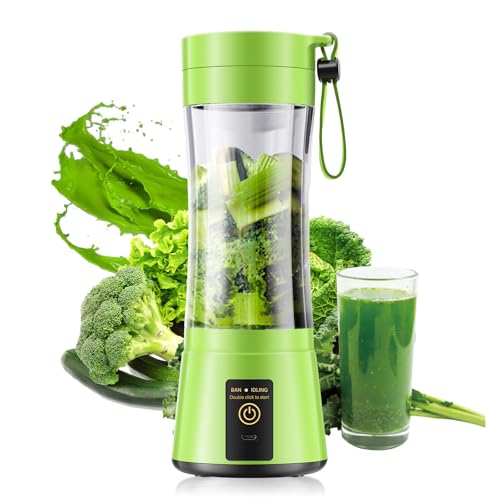 Image of Portable Blender for Smoothies and Shakes - Cordless Personal Blender with 380Ml BPA Free Travel Cup, 6 Stainless Steel Blades for Powerful Blending, Suit for Sports /Travel /Home