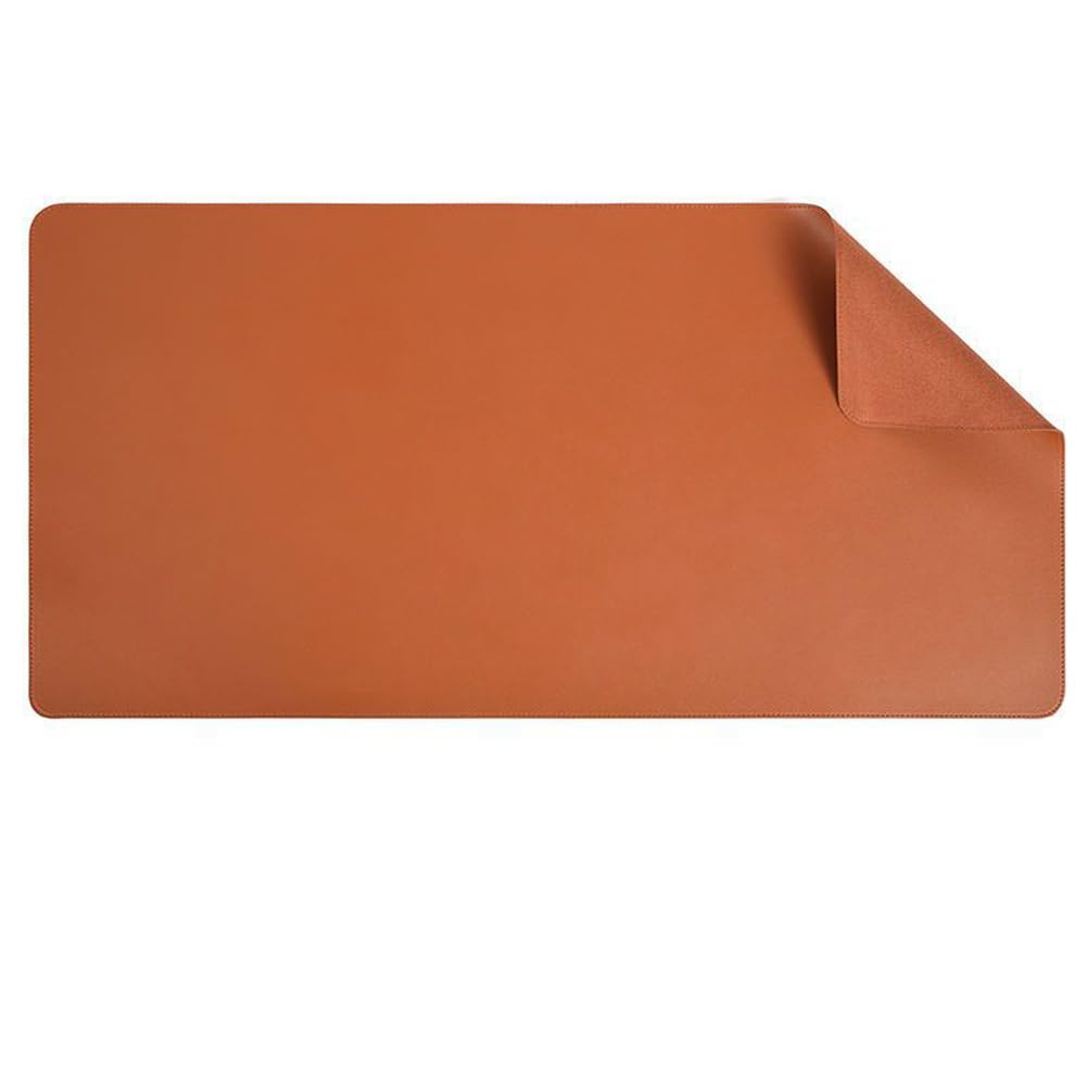 Schreibtischunterlage aus PU-Leder, rutschfeste Schreibtischunterlage für Büro und Zuhause, wasserdicht, Laptop-Schreibunterlage, hitzebeständig, Tastatur, Mauspad, Schreibunterlage (Hellbraun, 140 x