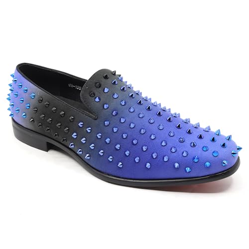 Image of Metrocharm Men's Fashion Smoking Gradient Spike Dress Tuxedo Loafers Slip On Shoes SM-199
