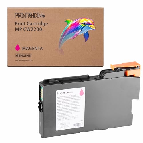 PRINTANDINK CW2200 Magenta 100ml Zbiornik z Chipem ID - Zgodny z Ricoh MP CW2200/CW2201/CW1200/CW1201 (OEM Jakość, Japoński Tusz)