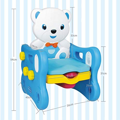 Potty Seat voor peuters Drie-in-one Potty Trainer Blue Bear Baby Toilet Pittige training - Afbeelding 3