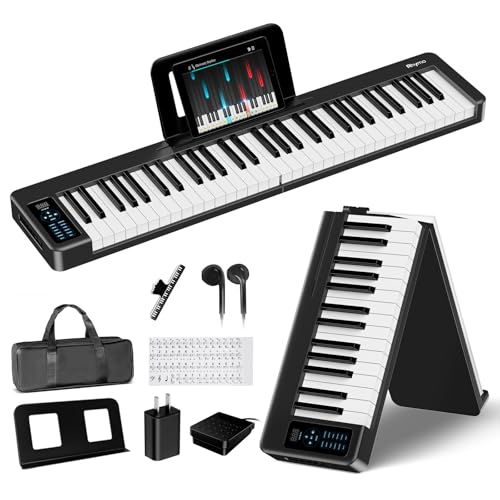Rhymo Folding Piano Keyboard, 61 Keys Sensitive...