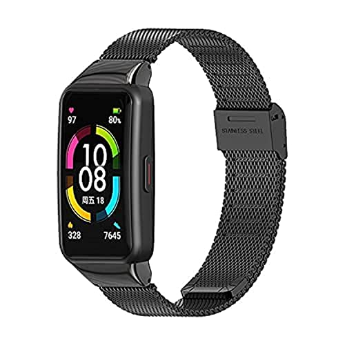 Correa 3Chome para Honor Band 6 de Acero Inoxidable negra miniatura 1