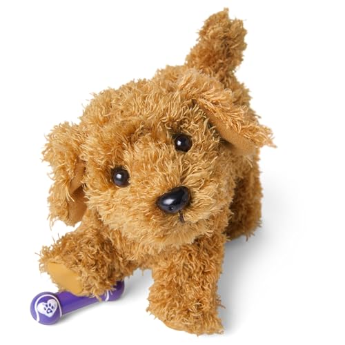Image of American Girl Truly Me 18-inch Doll Pet Daffodil Doodle Dog with Magnetic Mouth to Hold Her Barbell Toy, For Ages 6+