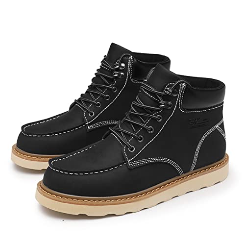 MENS Work Boot High-tops Slip Resistant Protective Leather Shoes Outdoor Sports Fluffing Warm Shoes In Winter Cotton-padded Shose.3