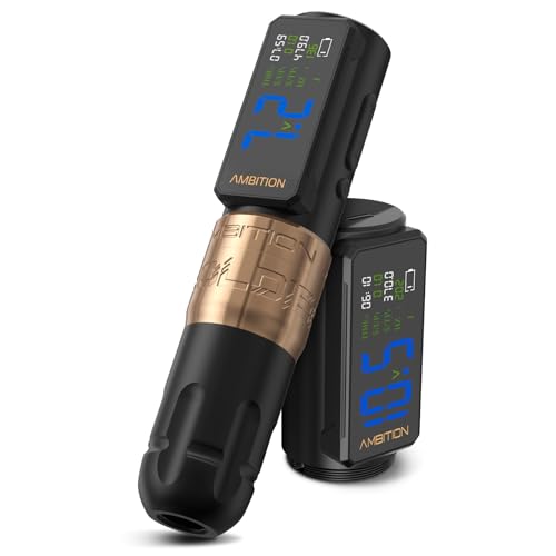 Ambition Soldier 270 S Wireless Tattoo Pen Machine, Rotary Tattoo Gun with Dual 2400 mAh Battery, 270 g.cm Torque Brushless Motor, 5.0mm Stroke Cordless Tattoo Supply for Professional Artists