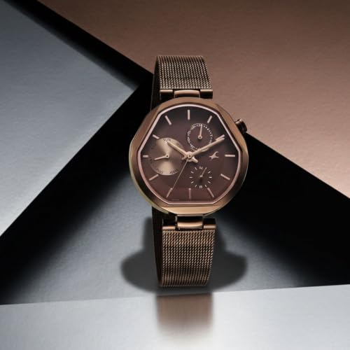 Image of Fastrack TIK Tok 5.0 Quartz Analog Brown Shaped Dial Women's Watch - 6319QM01