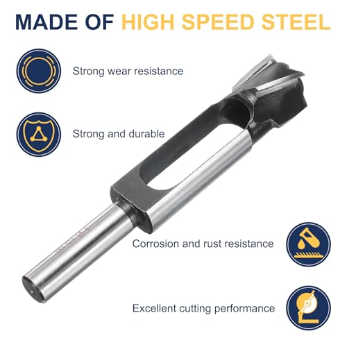 Image of HARFINGTON Wood Tenon Dowel Plug Cutter 16mm Metric Tenon Dowel Cutting Tools Drill Bit High Speed Steel Wood Plug Dowel Cutter with Round Shank for Woodworking Furniture Making