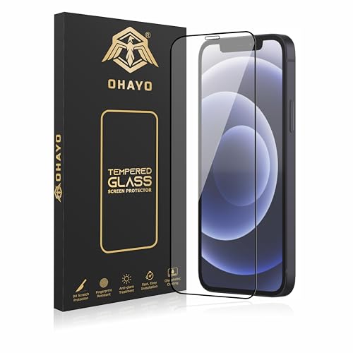 Image of OHAYO Tempered Glass Screen Protector Compatible with iPhone 12 Pro Max - 9H Hardness, HD Clear, Bubble-Free Installation, Scratch & Impact Protection, Case-Friendly Edge, Oleophobic Coating