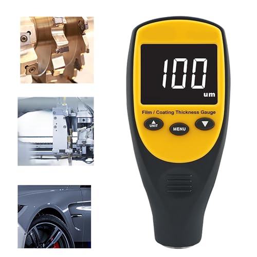 LHQYA Portable Thickness Gauge, Car Paint Tester Meter Detector, Measuring Range 0?1700um/Data Storage (20 Groups) /Automatic Calibration, for Manufacturing Metalworking Inspection
