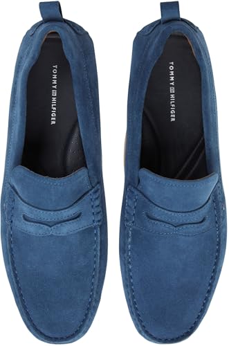 Tommy Hilfiger Herren Driver Schuhe Core aus Veloursleder, Blau (Aegean Sea), 46 – Ansicht 6