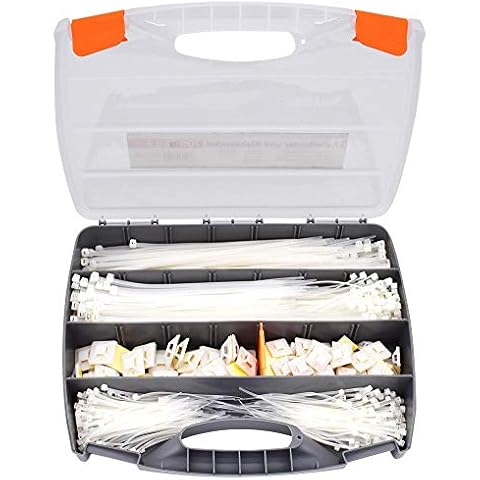 Cable ties and adhesive base set in a case, 700-piece assortment Cover